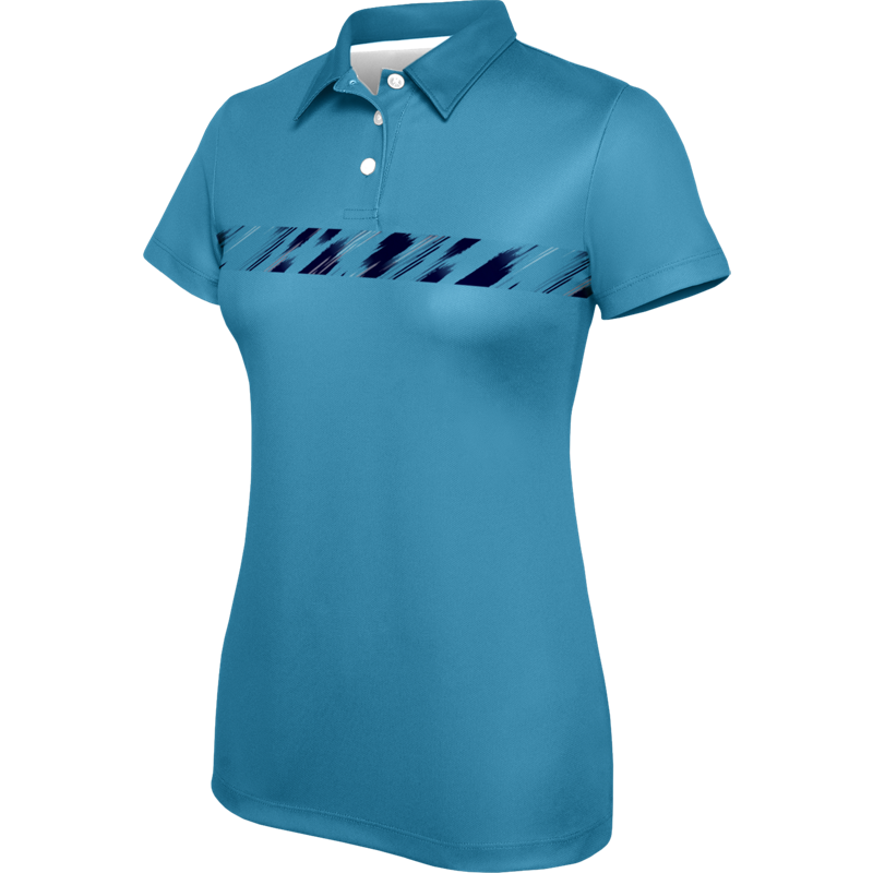 Solid Front Strip Printed Polo Shirt