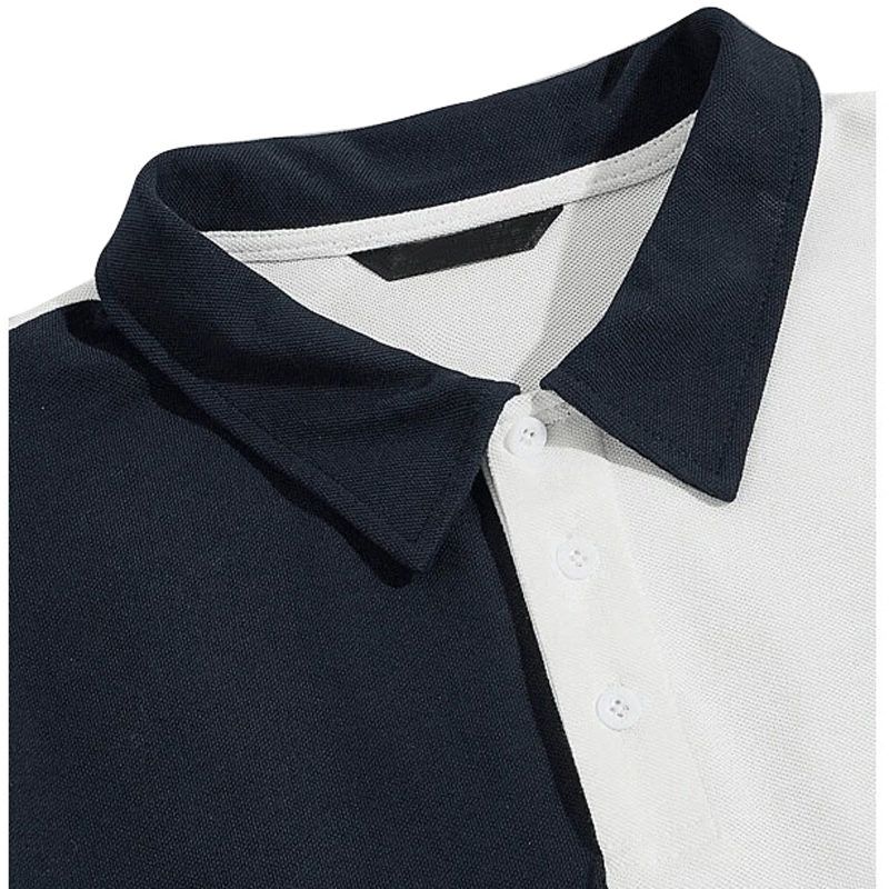 Colorblock Patchwork Polo Shirt