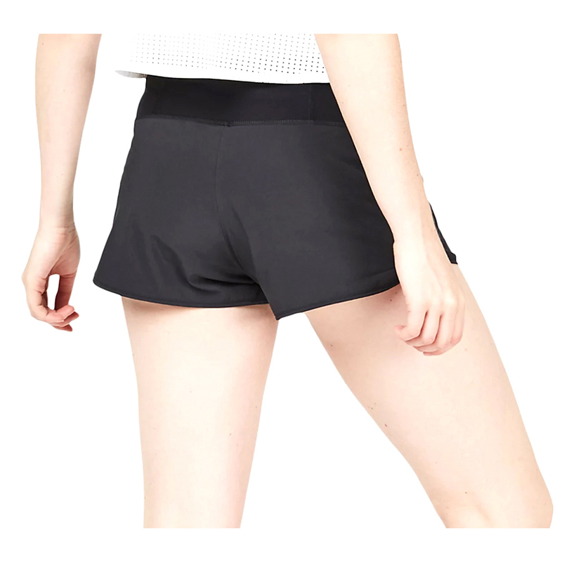 Black Ribbed Running Shorts